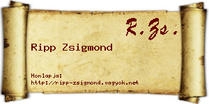 Ripp Zsigmond névjegykártya